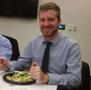 Andre enjoying a meal at a Student Gov event