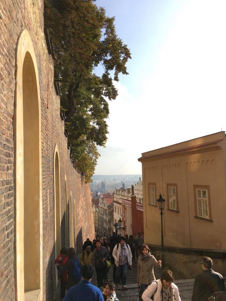The view while walking up to Prague Castle.