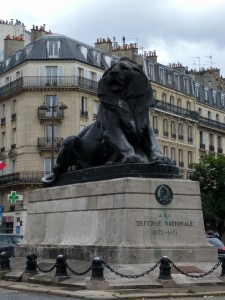Lion of Belfort located at the Place de Denfert Rochereau