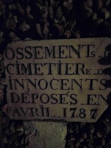 One of the first cemeteries (Les Innocents) where the bones removed and transferred to Les Catacombes.