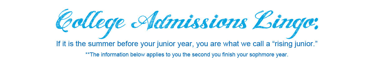 college admissions lingo: rising junior