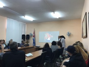 The doctors giving us a small presentation about the healthcare system before the tour