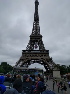 Eiffel Tower (soccer ball in center to celebrate ongoing UEFA soccer cup tournament hosted in France)