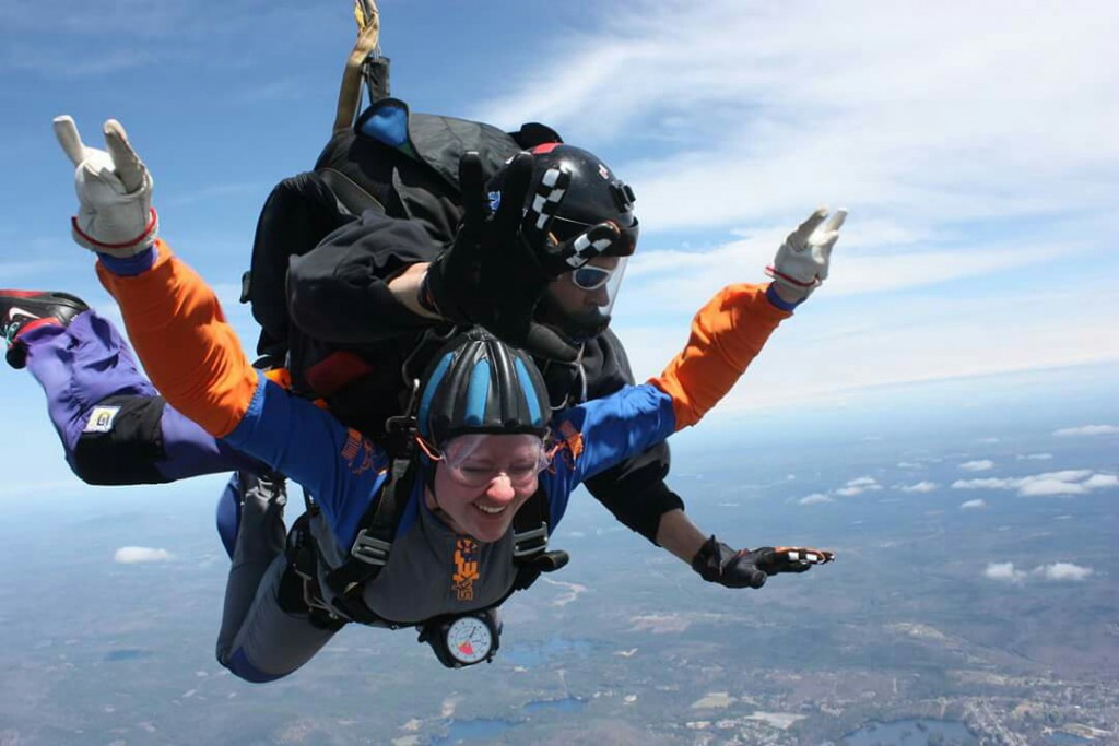 Maddie Scott tandem skydiving.