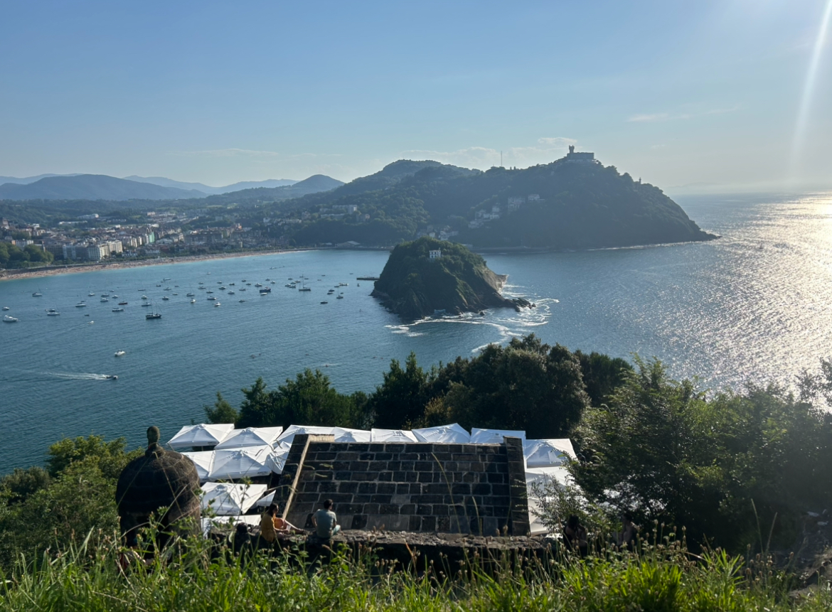 a view of Playa de Ondarreta from above.